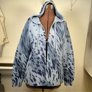 FDJ French Dressing Jeans Garter Stitch Printed Cardigan Sweater Hoodie Medium